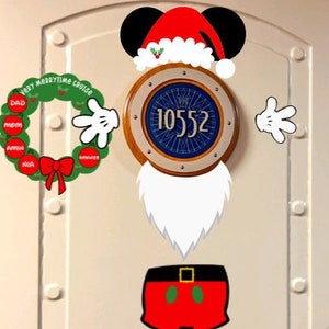 Santa mouse Christmas cruise door magnet