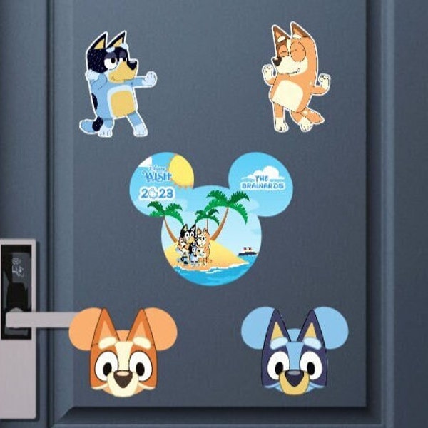 Bluey Inspired Dog Cruise Door Magnets for Disney Cruise