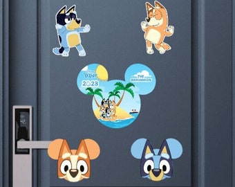 Bluey Inspired Dog Cruise Door Magnets for Disney Cruise