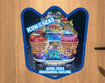 Icon if the seas and Utopia of the Seas inspired cruise door magnet