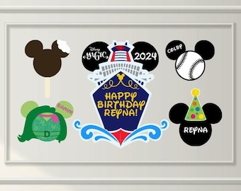 Mouse Head Cruise Magnet-Personalized for your cruise-Magnet Set with Family Names and Fun Characters