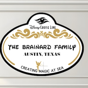 Inspired by Disney cruise line name tag for cruise door