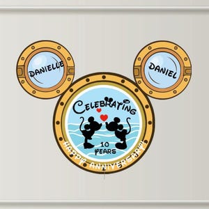 Anniversary Mickey head for cruise door