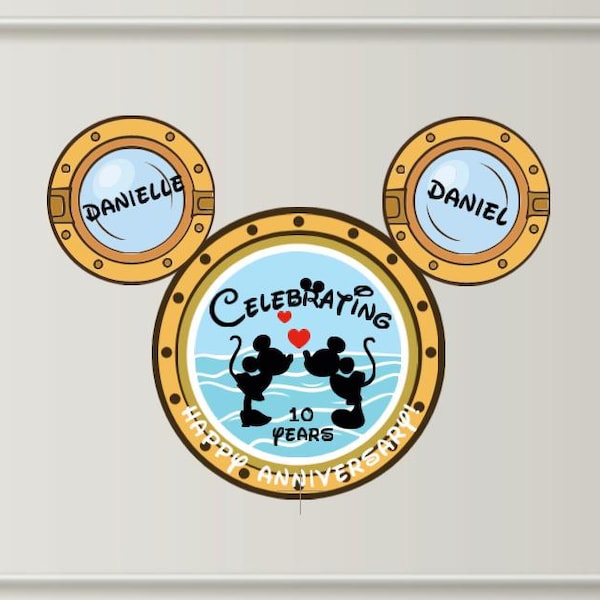 Mouse Head Anniversary Cruise Door Magnet for Disney Cruise