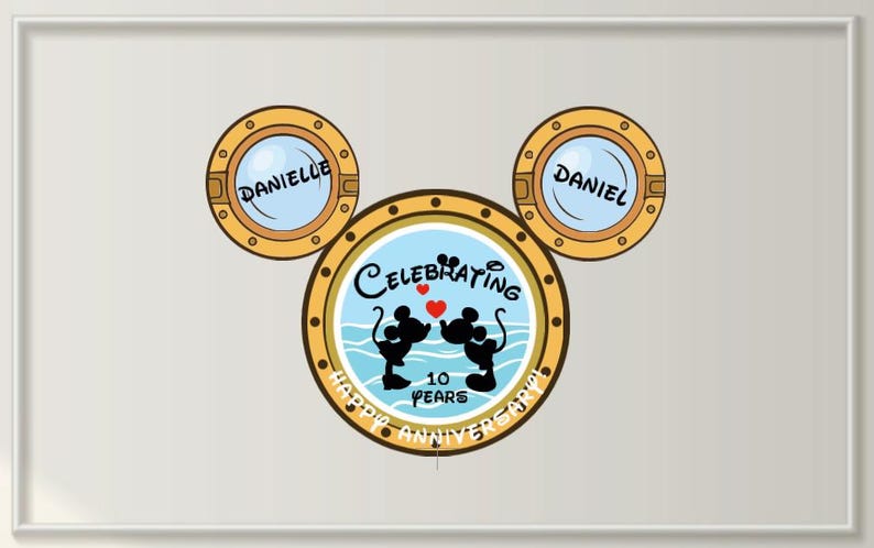 Anniversary Mickey head for cruise door