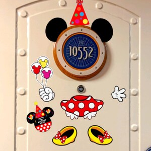 This is a multiple piece set. Its birthday minnie, a birthday hat, ears, a hand, a hand with balloons, bottoms, and 2 feet. Plus a 6 inch personalized celebration magnet.