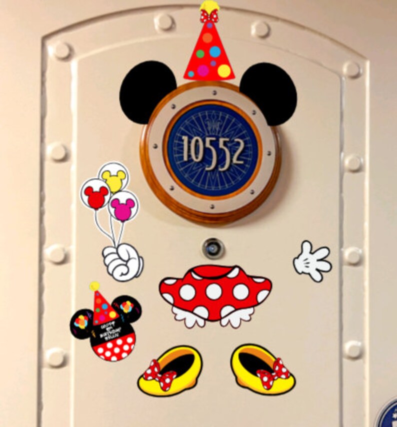 This is a multiple piece set. Its birthday minnie, a birthday hat, ears, a hand, a hand with balloons, bottoms, and 2 feet. Plus a 6 inch personalized celebration magnet.