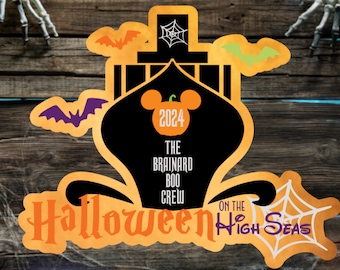 Disney Inspired Personalized Halloween on the High Seas Cruise Door Magnet