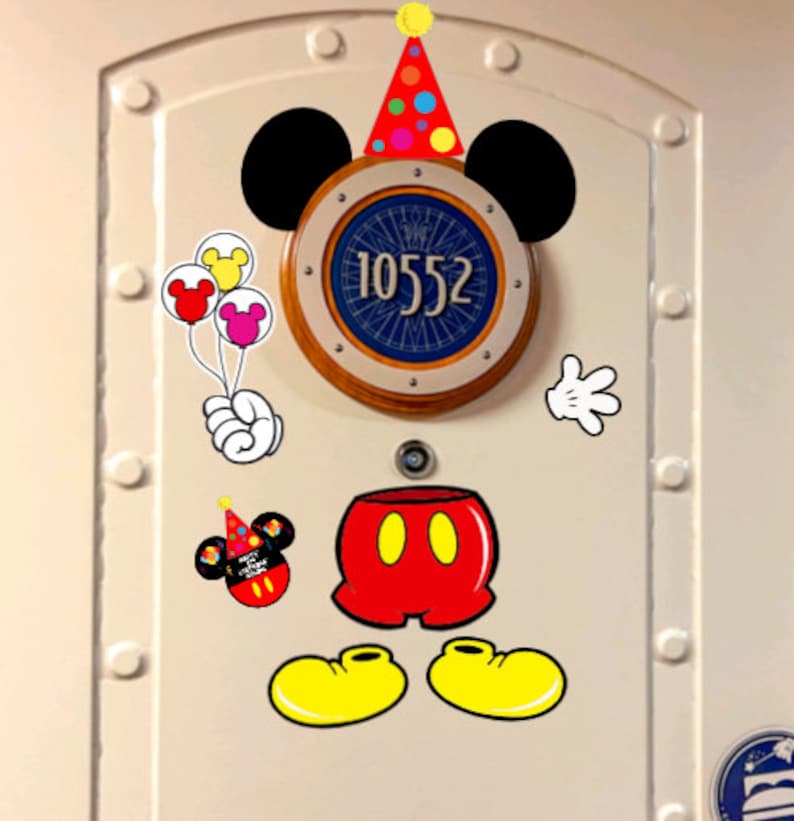 This is a multiple piece set. Its birthday mickey, a birthday hat, ears, a hand, a hand with balloons, bottoms, and 2 feet. Plus a 6 inch personalized celebration magnet.