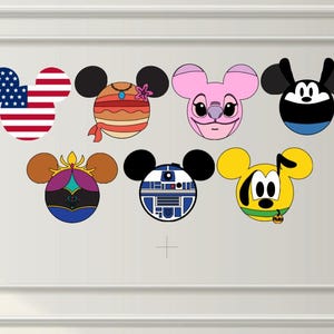 Disney-Inspired Single Character Mouse Head Door Magnets for Disney Cruise or Fish extender gift