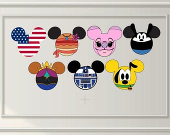 Disney-Inspired Single Character Mouse Head Door Magnets for Disney Cruise or Fish extender gift