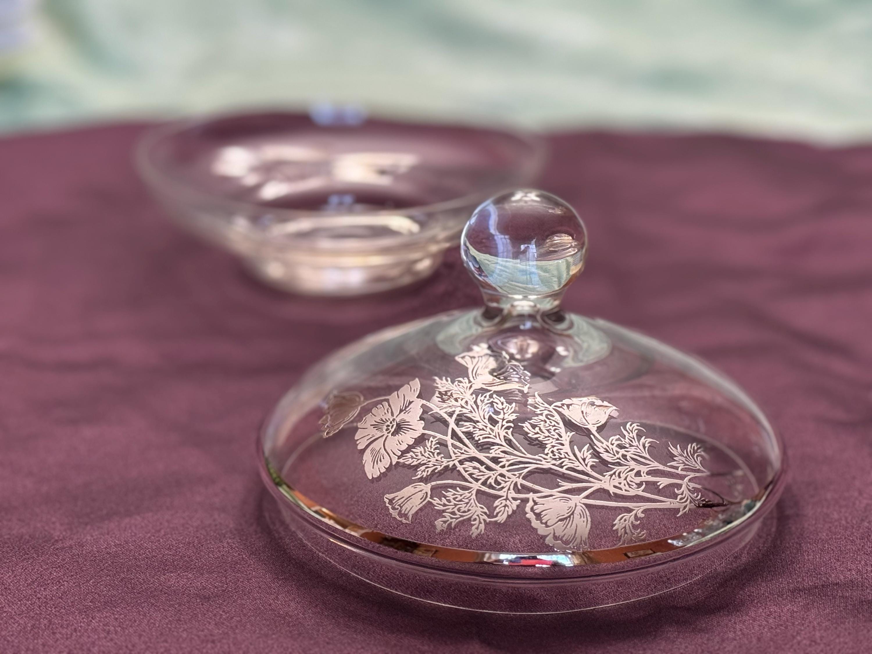 Silver Overlay Glass - Etsy