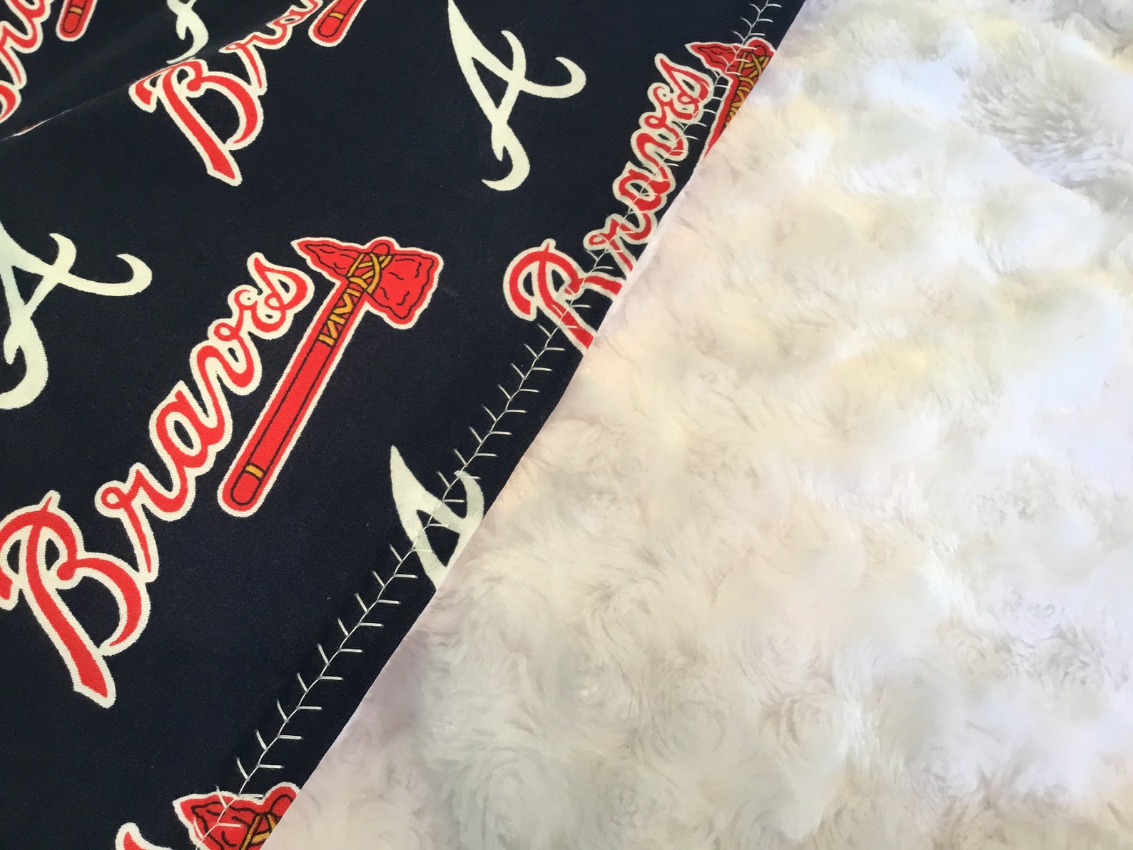 Atlanta Braves Baby Blanket Braves Personalized Blanketminky Etsy