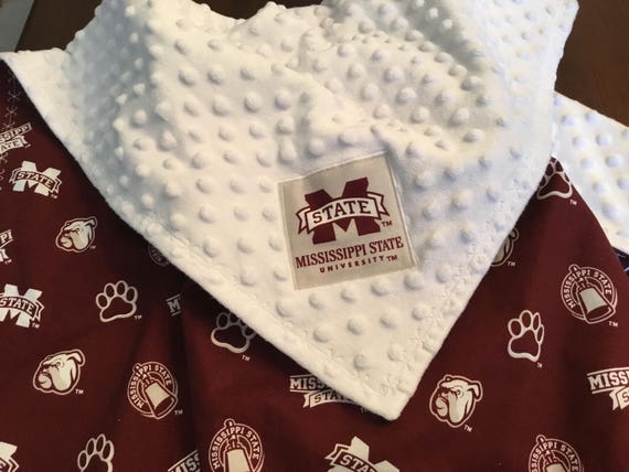 Ms State Baby Blanket Bulldogs Blanket Lovey Blanket Sports Etsy