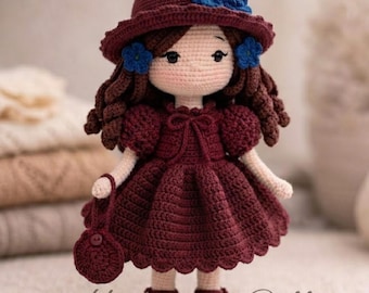 Hydrangea Crochet Doll Pattern PDF | Amigurumi Princess Doll, Dress, Hat, Shoes (Instant Download)