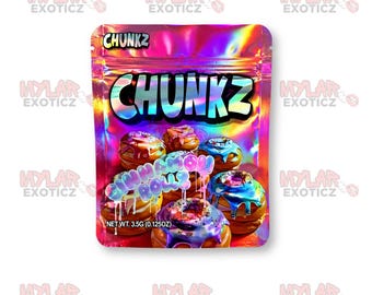Chunkz Zimtrollen Mylar Taschen | 3,5g Exotische, wiederverschließbare Aufbewahrungsbeutel