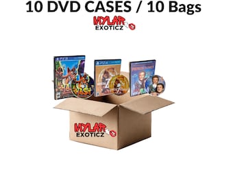 10 estuches para DVD + 10 bolsas de almacenamiento a juego. Bolsa de Mylar exótica de 3,5 g. Juego de organizador decorativo para artículos pequeños.