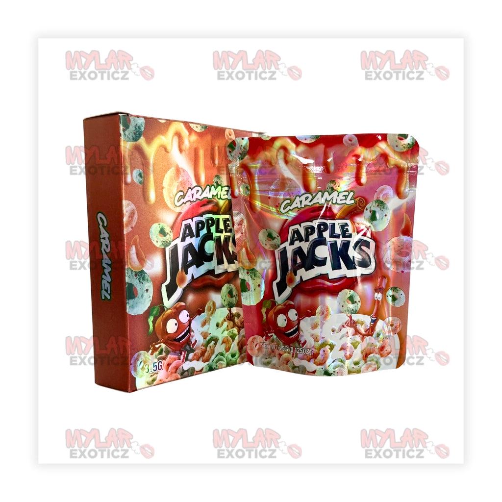 Caramel Apple Cereal Mylar Bags + Matching Boxes | 3.5g Exotic Resealable Storage Set