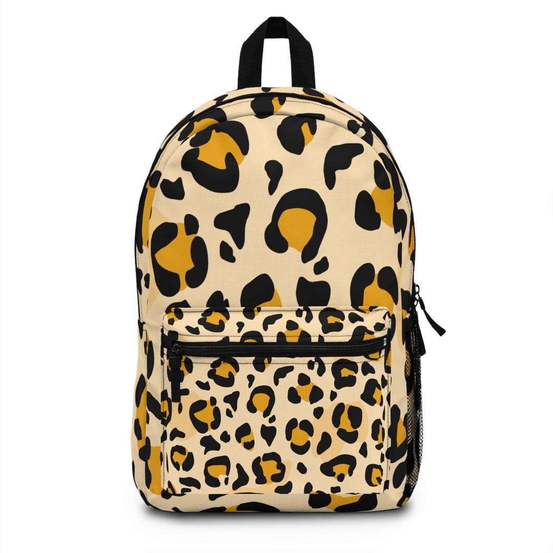 Yellow Leopard Print Backpack | Animal Print School Bag - Etsy