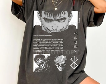 Comfort Colors Berserk Manga T-Shirt: Guts, Griffith, Kentaro Miura Design