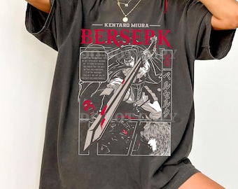 Comfort Colors Berserk Kentaro Miura T-Shirt: Manga Anime Graphic Tee