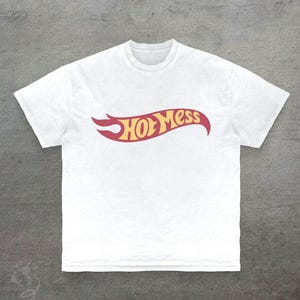 Y2k Hot Mess Graphic Tee, Funny Parody T-Shirt for Women Men, Cute Humor Statement Top, Funny Gift For Her, 2000s Unisex Shirt Y2K Style