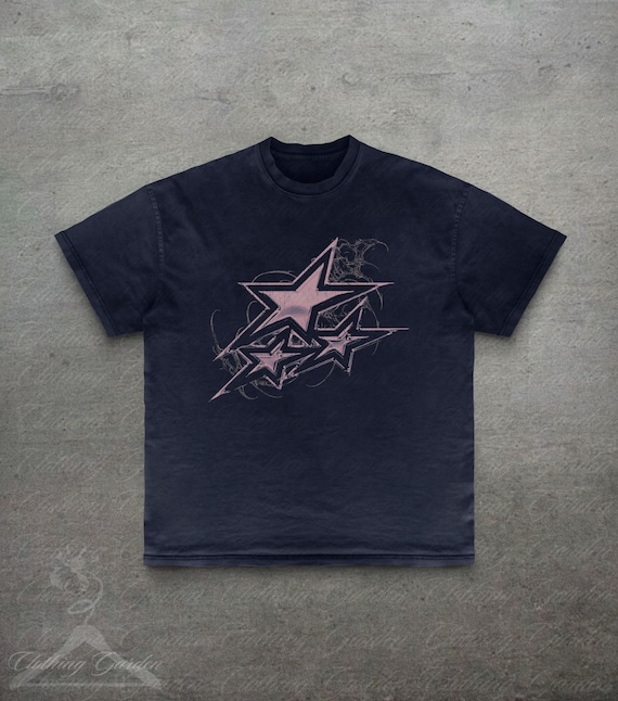 2000s Star Graphic Tee, Y2K Punk Style Shirt, Vintage 90s Grunge style Black T-Shirt, Alt Girl Clothing for her, Unisex Goth Edgy Star Top
