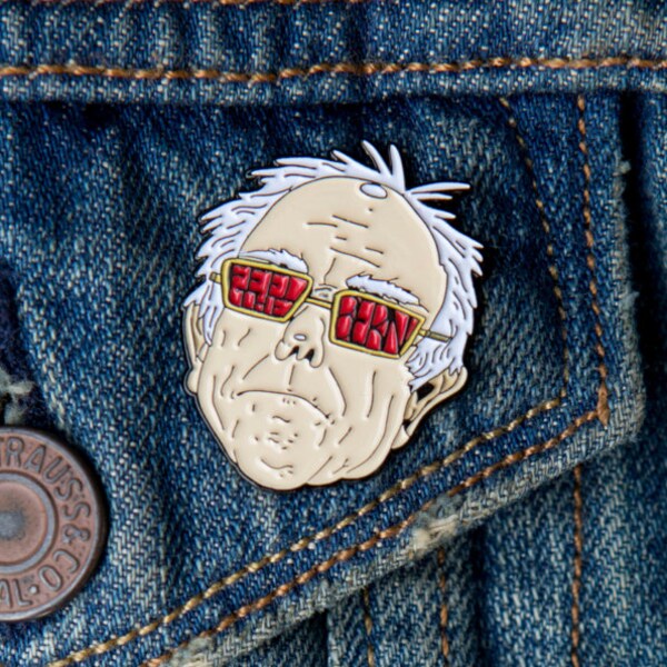 Feel The Bern - Bernie Sanders Soft Enamel Pin - Limited Edition Of 100 - 1.25 Inch Lapel Pin - Black Nickel