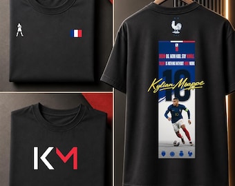 Kylian Mbappé Trikot Frankreich Fußball PNG Fußballtrikot Design Digitaler Download WM-inspiriertes Unisex-T-Shirt Druck Geschenk für Fußballfan