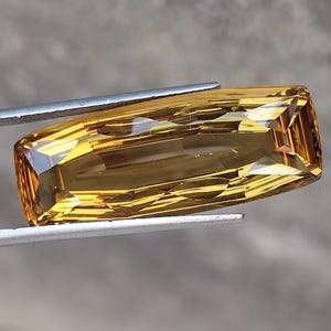 Natural Golden Quartz Emerald Cut Rectangular Faceted Loose Gemstone