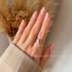 Personalisierter Ring – Initialien Ring – Edelstahlring mit Gravur – Geschenk zur Geburt oder für Freundin, Mutter, Bride to Be