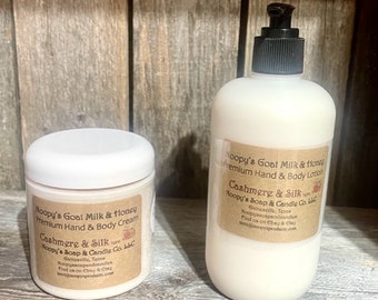 CASHMERE SILK * type Hand Body Cream Lotion Noopy's Skin Softening Moisturizing! Plus a Matching Goat Milk Soap is Available!