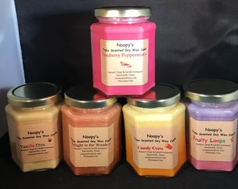 U Pic COLOGNE, DESIGNER, & TYPE Scents Triple Scented  Soy Wax  Noopy's Candles 9 fl oz Hexagon Jars Kosher