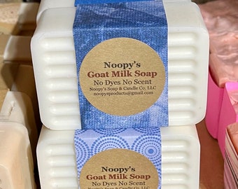 2 Bars of GOAT MILK w/Grape Seed Apricot Kernel & Avocado Oils Soap- Handmade by Noopy's  5.5 oz Each. Buy More and Save More!