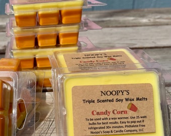 2 CANDY CORN Triple Scented Noopy’s Soy Wax Melts Tarts Halloween Fall Autumn Pop Out