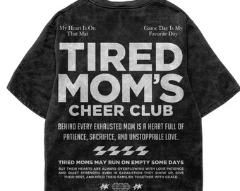 Mom Life Shirt SVG: Tired Moms Club PNG, Cheerleader Oversized Shirt Design (Digital Download)