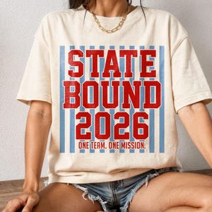 State Bound 2026 SVG、チャンピオンシップトーナメントゲームデーシャツデザイン、レスリングPNG（デジタルダウンロード）