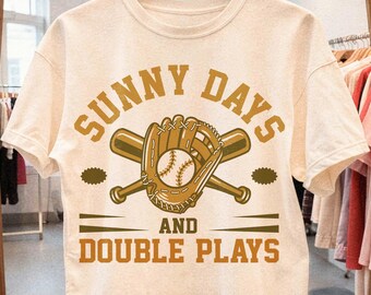Baseball SVG: Giornate di sole e doppi giochi PNG, design per maglietta sportiva estiva (download digitale)