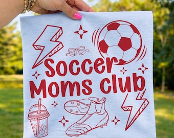 Soccer Moms Club SVG: Football Mom Png, design per maglietta sportiva con fiocco coccolone (download digitale)
