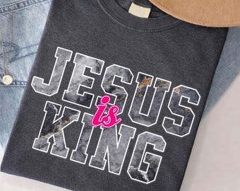 Jesús es Rey PNG / Versículo bíblico PNG / Diseño de camiseta de iglesia cristiana (Descarga digital)