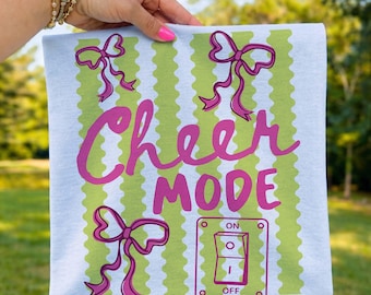 Cheer Mode Svg: Blue Striped Coquette Png, design per maglietta da mamma di cheerleader (download digitale)