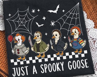 Halloween Png, Just A Spooky Goose png, Cute Horror Ducks Png, Slasher Geese Png, Pennywise Jason Michael Chucky Duck, Trending Dtf Digital
