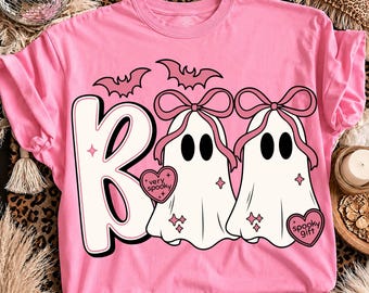 Halloween PNG, Coquette Ghost PNG, Pink Boo, Cute Ghost Bow , Spooky Season, Girly Halloween, DTF Digital File