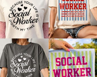 Social Worker SVG: Mental Health Support PNG, Appreciation Quote Shirt Bundle (Digital Download)
