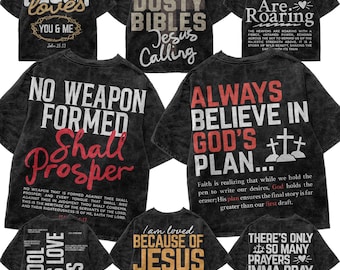 Pacchetto di abbigliamento streetwear cristiano PNG, maglietta religiosa alternativa SVG, sublimazione religiosa urbana, maglietta grafica retrò, download digitale