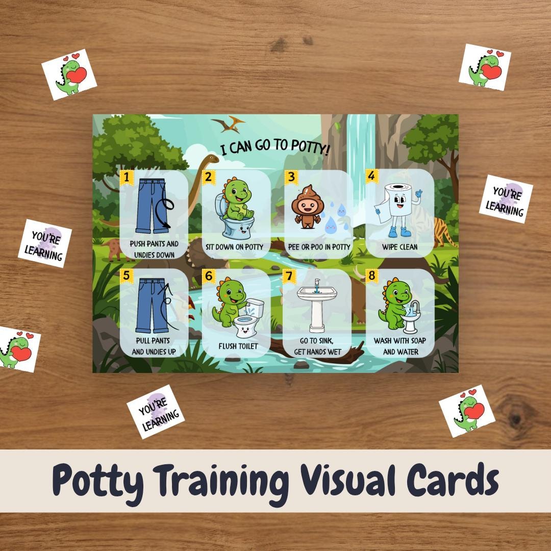 Toddler Potty Training Printable Visual Cards | Reward Chart (6-page ...