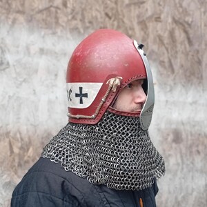 Handmade Nasal Bascinet – Medieval Inspired Steel Helmet image 2