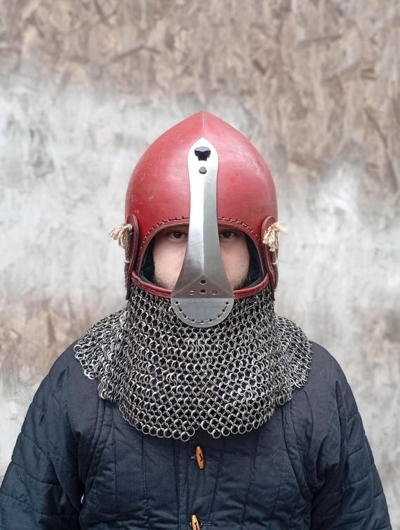 Handmade Nasal Bascinet – Medieval Inspired Steel Helmet