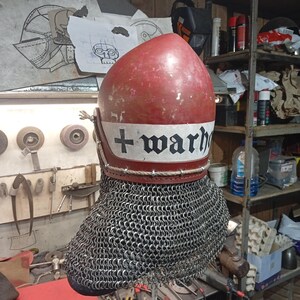 Handmade Nasal Bascinet – Medieval Inspired Steel Helmet image 6