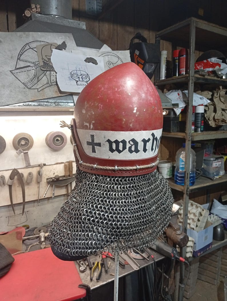 Handmade Nasal Bascinet – Medieval Inspired Steel Helmet image 6